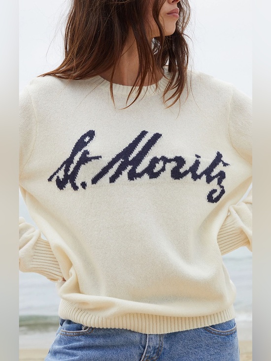 j.galt Sweaters - Brandy Melville John Galt St. Moritz Wool Blend Cream Knit Oversized Sweater OS